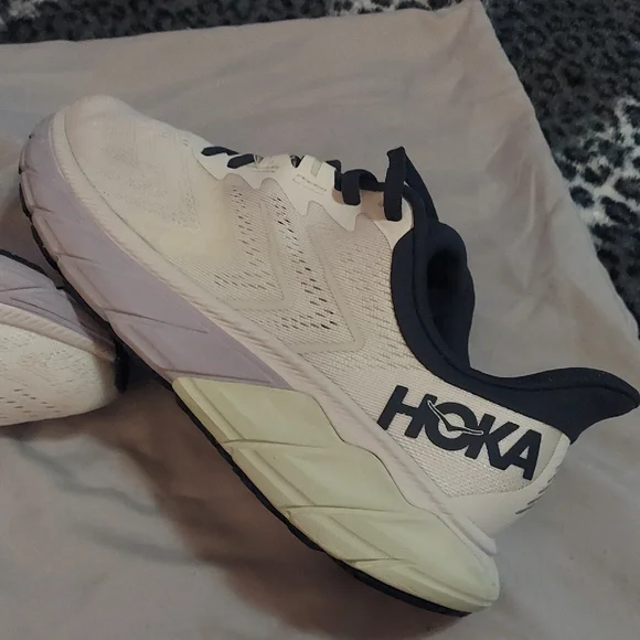 Hoka Womens White and Navy Sneakers - Picture 13 of 14